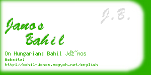 janos bahil business card